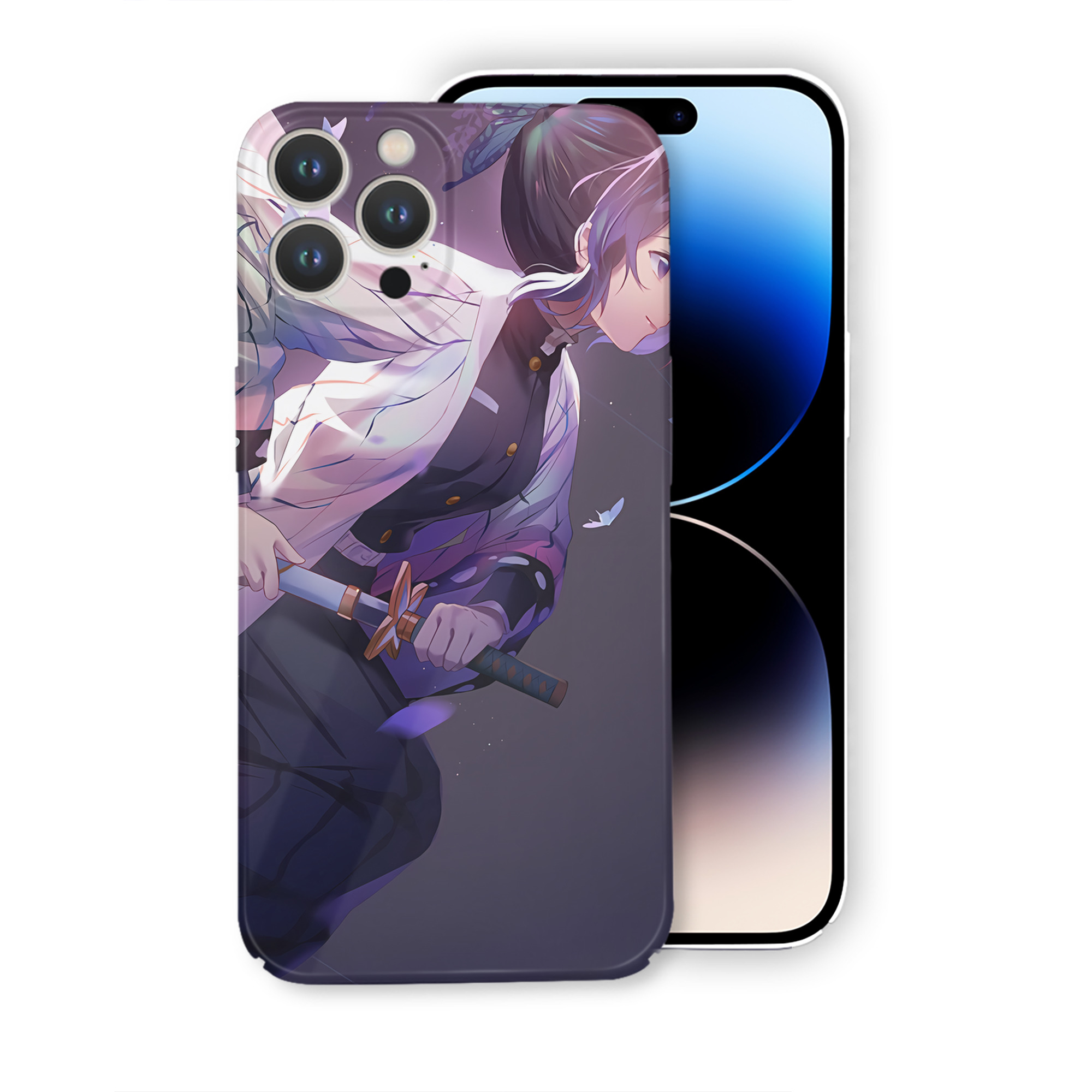 （画像用） 鬼滅の刃（きめつのやいば）蟲柱-胡蝶 しのぶ／こちょう しのぶ Kochou Shinobu 【iPhone 14シリーズ対応】ハードケース